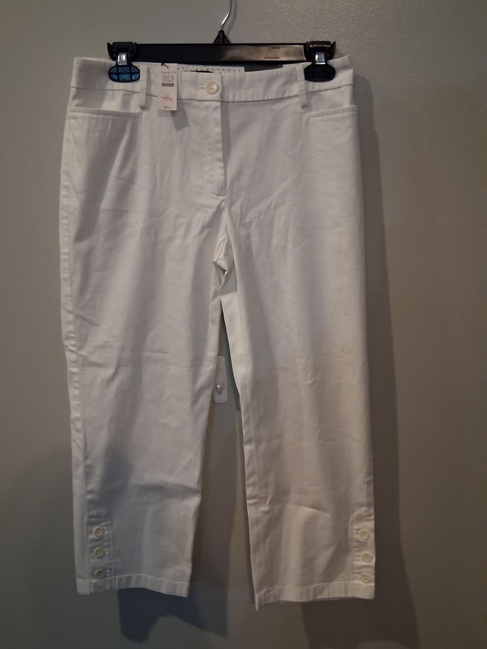 Talbots White Cropped Button-Hem Stretch Jeans NWT